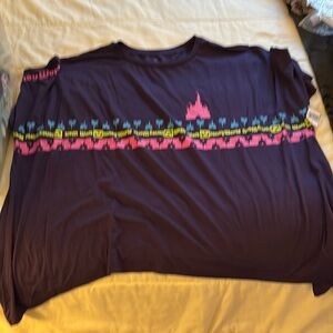 Disney purple shirt with castle and logo. NWT